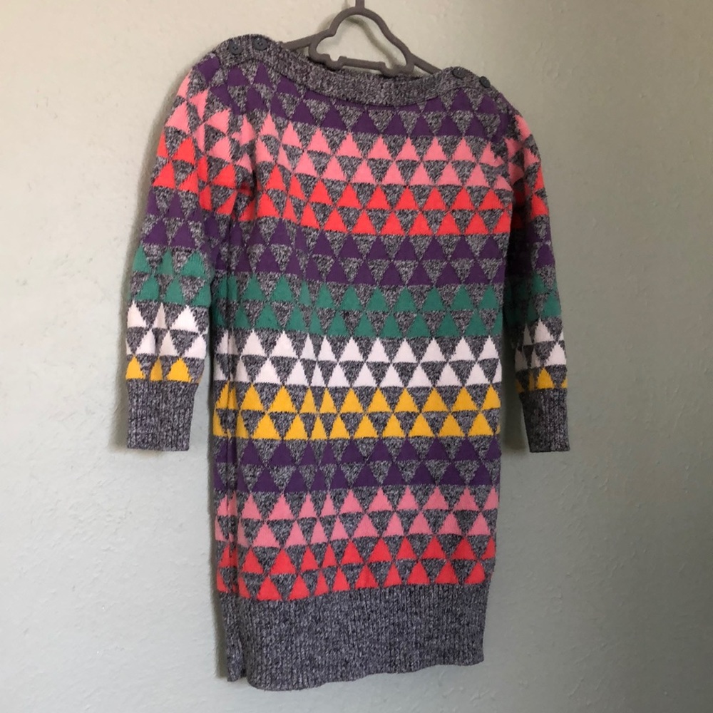 Gap Kids Sweater Dress sz 4-5 w/ Geometric Pattern